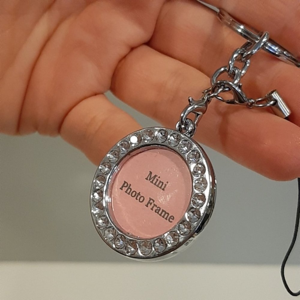 3Pc Rhinestone Accessories Set Silver Hinge Bangle Ring Mini Photo Frame - Picture 9 of 13